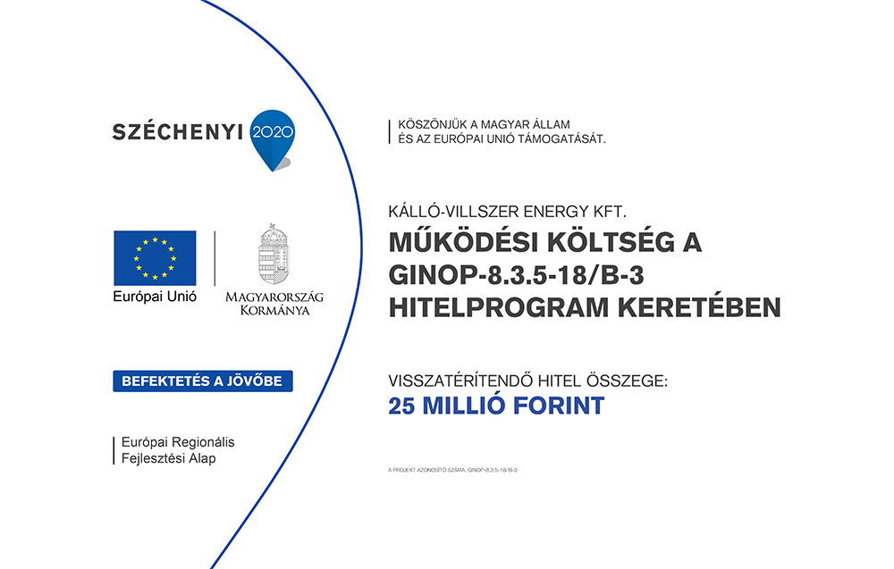 Széchenyi 2020 – Működési költség a GINOP-8.3.5-18/B-3 hitelprogram keretében